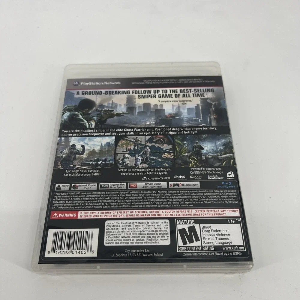 Sniper: Ghost Warrior 2 PS3 Sony PlayStation 3 CIB Complete w/ Manual Shooter